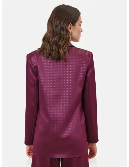 Giacca Blazer Sfiancata In Raso Jacquard Rinascimento