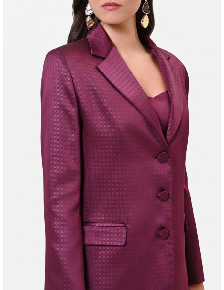 Giacca Blazer Sfiancata In Raso Jacquard Rinascimento