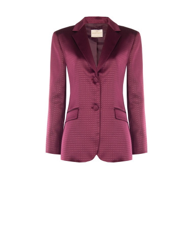 Giacca Blazer Sfiancata In Raso Jacquard Rinascimento