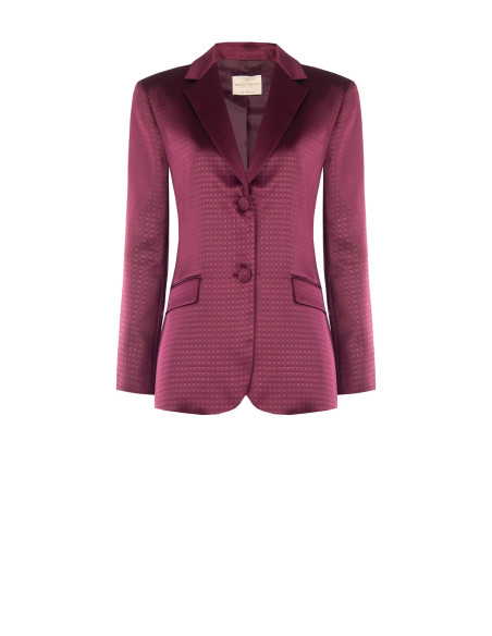 Giacca Blazer Sfiancata In Raso Jacquard Rinascimento
