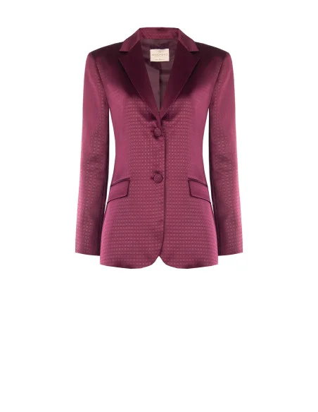 Rinascimento Jacquard Satin Fitted Blazer Jacket