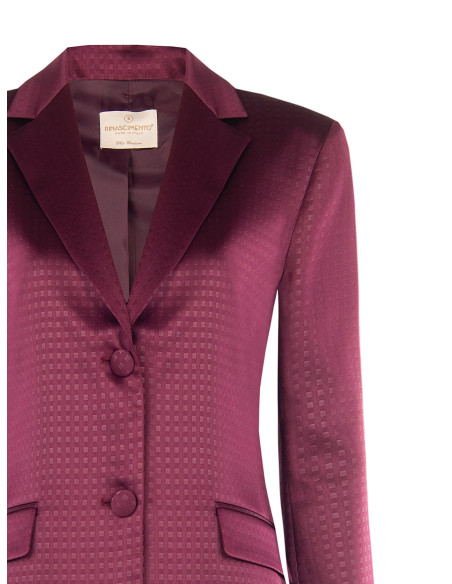 Giacca Blazer Sfiancata In Raso Jacquard Rinascimento