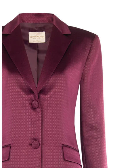 Rinascimento Jacquard Satin Fitted Blazer Jacket