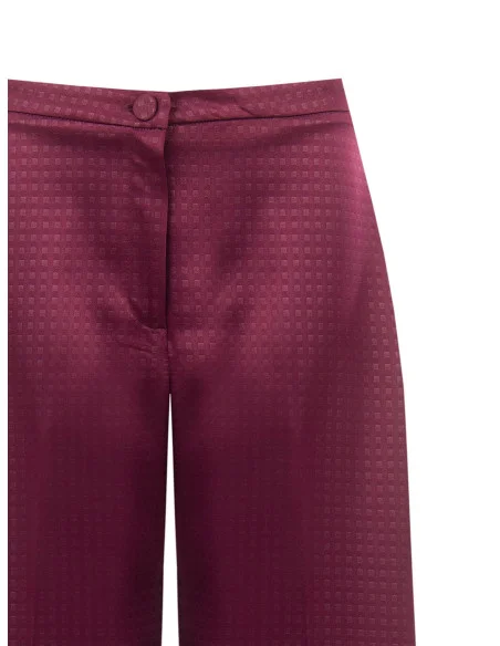 Pantaloni Palazzo In Raso Jacquard Con Bottone Abbinato Rinascimento