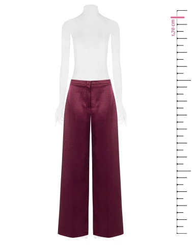 Pantaloni Palazzo In Raso Jacquard Con Bottone Abbinato Rinascimento