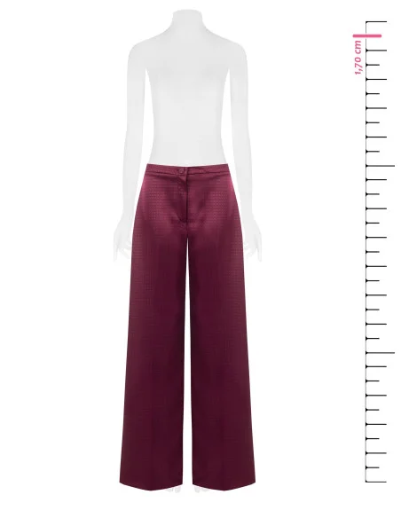 Jacquard Satin Palazzo Trousers with Matching Button – Rinascimento