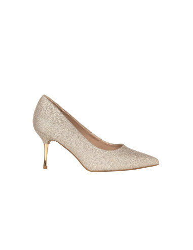 Rinascimento Glitter Stiletto Pumps with a Medium Metal Heel