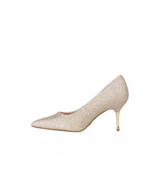 Rinascimento Glitter Stiletto Pumps with a Medium Metal Heel