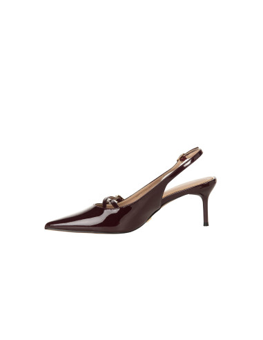 Shiny Patent Leather Pointed-Toe Slingbacks with Crossed Straps by Rinascimento