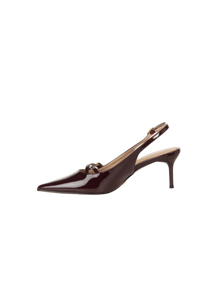 Shiny Patent Leather Pointed-Toe Slingbacks with Crossed Straps by Rinascimento