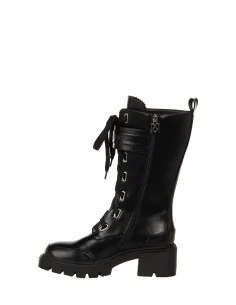 Rinascimento Front-Laced Faux Leather Chunky Boots 2
