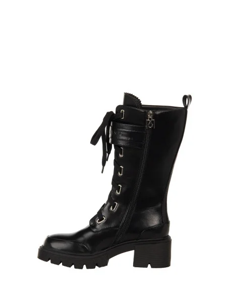 Bottes chunky en simili-cuir, à lacets sur le devant, Rinascimento