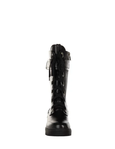 Rinascimento Front-Laced Faux Leather Chunky Boots
