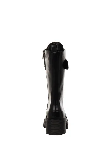 Bottes chunky en simili-cuir, à lacets sur le devant, Rinascimento