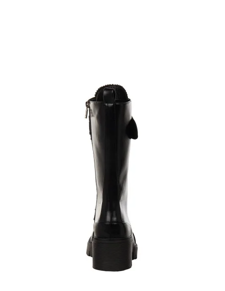 Rinascimento Front-Laced Faux Leather Chunky Boots