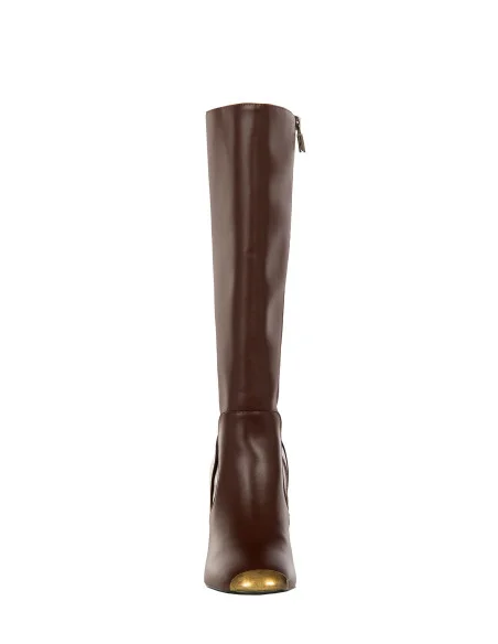 Rinascimento Faux Leather Boot with Metal Toe and Square Heel