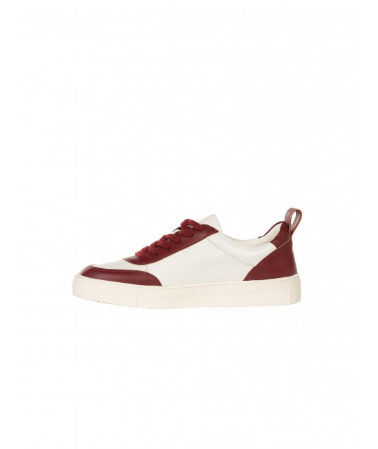 Two-tone faux leather trainers with the RR Rinascimento logo