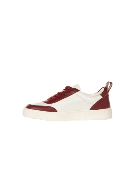 Two-tone faux leather trainers with the RR Rinascimento logo