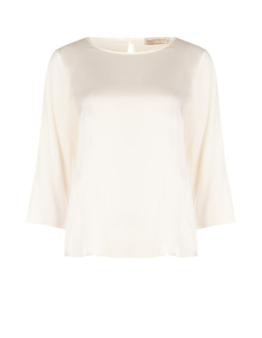 Blusa Fluida A Maniche A 3/4 In Raso Rinascimento