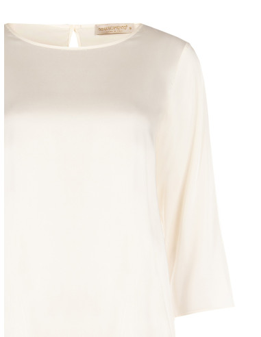Blusa Fluida A Maniche A 3/4 In Raso Rinascimento
