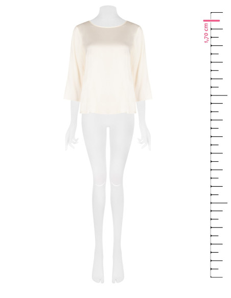 Blusa Fluida A Maniche A 3/4 In Raso Rinascimento