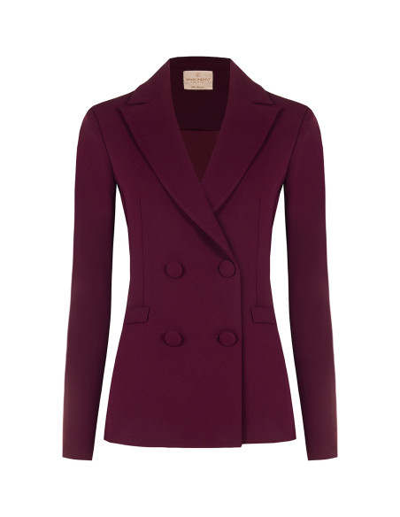 Giacca Blazer Sfiancata In Scuba Crepe Con Bottoni Coordinati Rinascimento
