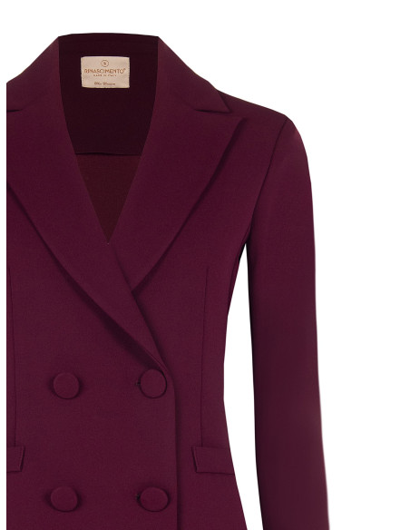 Giacca Blazer Sfiancata In Scuba Crepe Con Bottoni Coordinati Rinascimento