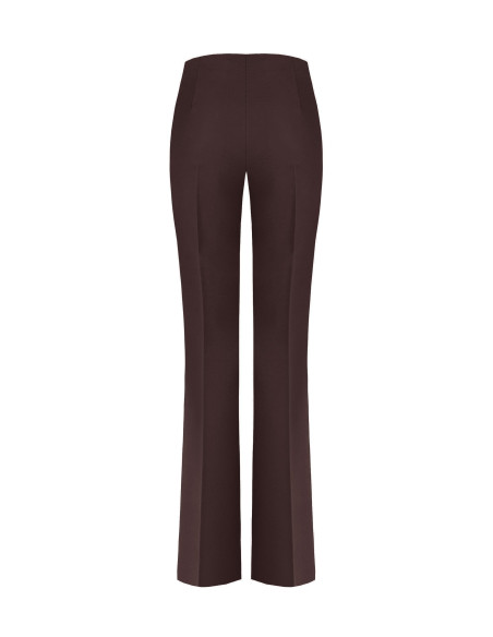 Rinascimento Technical Fabric Flared Trousers with Side Zip - Vesti...