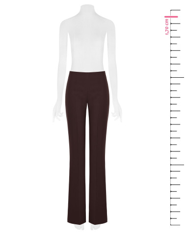 Rinascimento Technical Fabric Flared Trousers with Side Zip - Vesti...