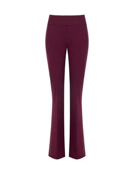 Flared Trousers in Scuba Crepe with Waistband Rinascimento