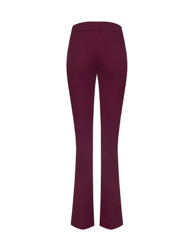 Flared Trousers in Scuba Crepe with Waistband Rinascimento