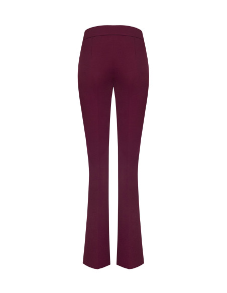Scuba Crepe Flared Trousers with a Rinascimento-Style Waistband - V...