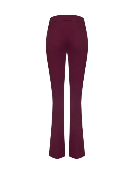 Flared Trousers in Scuba Crepe with Waistband Rinascimento