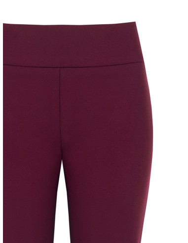Pantaloni A Zampa In Scuba Crepe Con Fascia In Vita Rinascimento