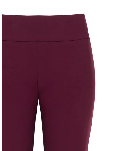 Pantaloni A Zampa In Scuba Crepe Con Fascia In Vita Rinascimento