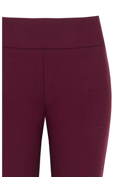Pantalon évasé en crêpe scuba avec bande à la taille Rinascimento