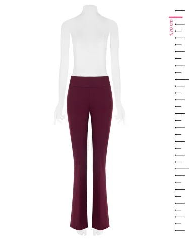 Pantalon évasé en crêpe scuba avec bande à la taille Rinascimento