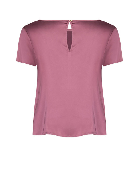 Blouse fluide en satin à manches courtes et encolure ronde « Rinasc...