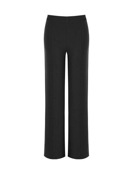 Pantaloni Palazzo In Scuba Crepe Con Vita Elasticizzata Rinascimento