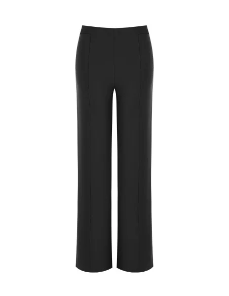 Pantaloni Palazzo In Scuba Crepe Con Vita Elasticizzata Rinascimento