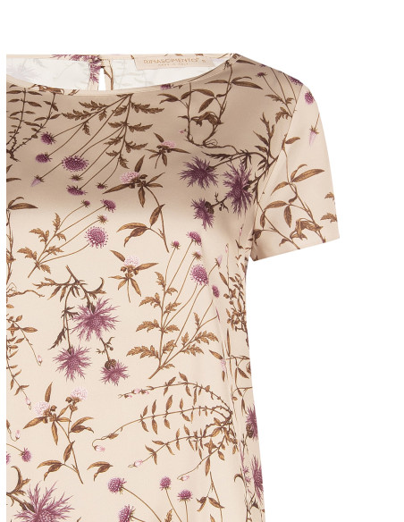 Loose-fitting, flowing Rinascimento floral satin blouse - Vestiti F...