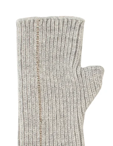 Manchons en mélange de viscose et d’angora avec motif en lurex Rinascimento