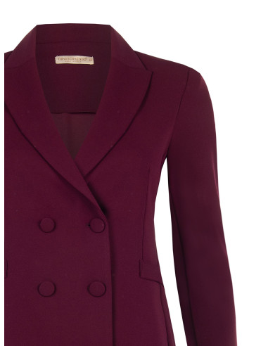Veste blazer cintrée pour femmes rondes en crêpe scuba avec boutons...