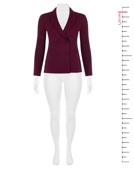 Curvy Fitted Blazer Jacket in Scuba Crepe with Matching Buttons Rinascimento Curvy