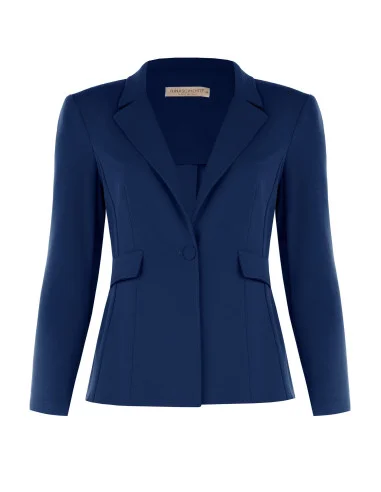 Giacca Blazer Curvy Sfiancata In Scuba Crepe Con Bottone Abbinato Rinascimento Curvy