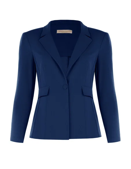 Veste blazer cintrée grande taille en crêpe scuba avec bouton assorti Rinascimento Curvy