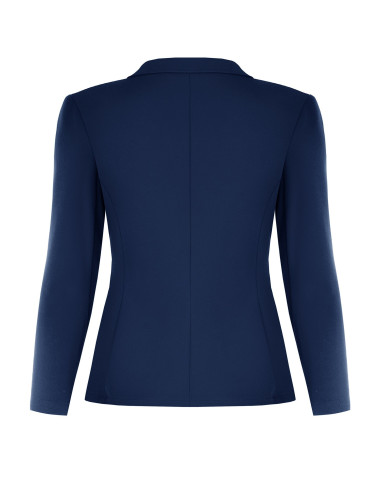 Veste blazer cintrée pour femmes rondes en crêpe scuba avec bouton ...