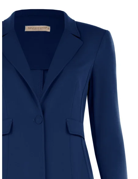 Curvy Fitted Blazer Jacket in Scuba Crepe with Matching Button Rinascimento Curvy