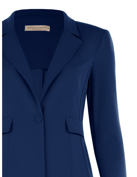 Veste blazer cintrée pour femmes rondes en crêpe scuba avec bouton ...