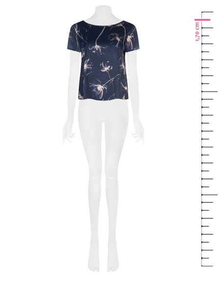 Blouse ample et fluide en satin à grands motifs floraux « Rinascime...
